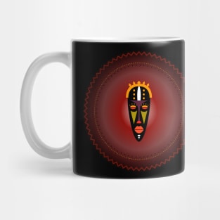 African Mystical Mask. Tribal, Native. Mug